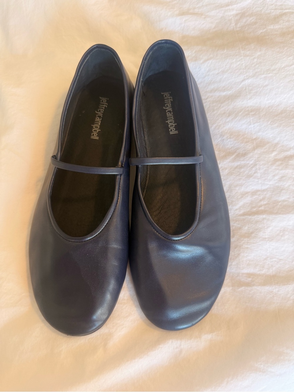 Jeffrey Campbell Navy Mary Jane Flats with Strap